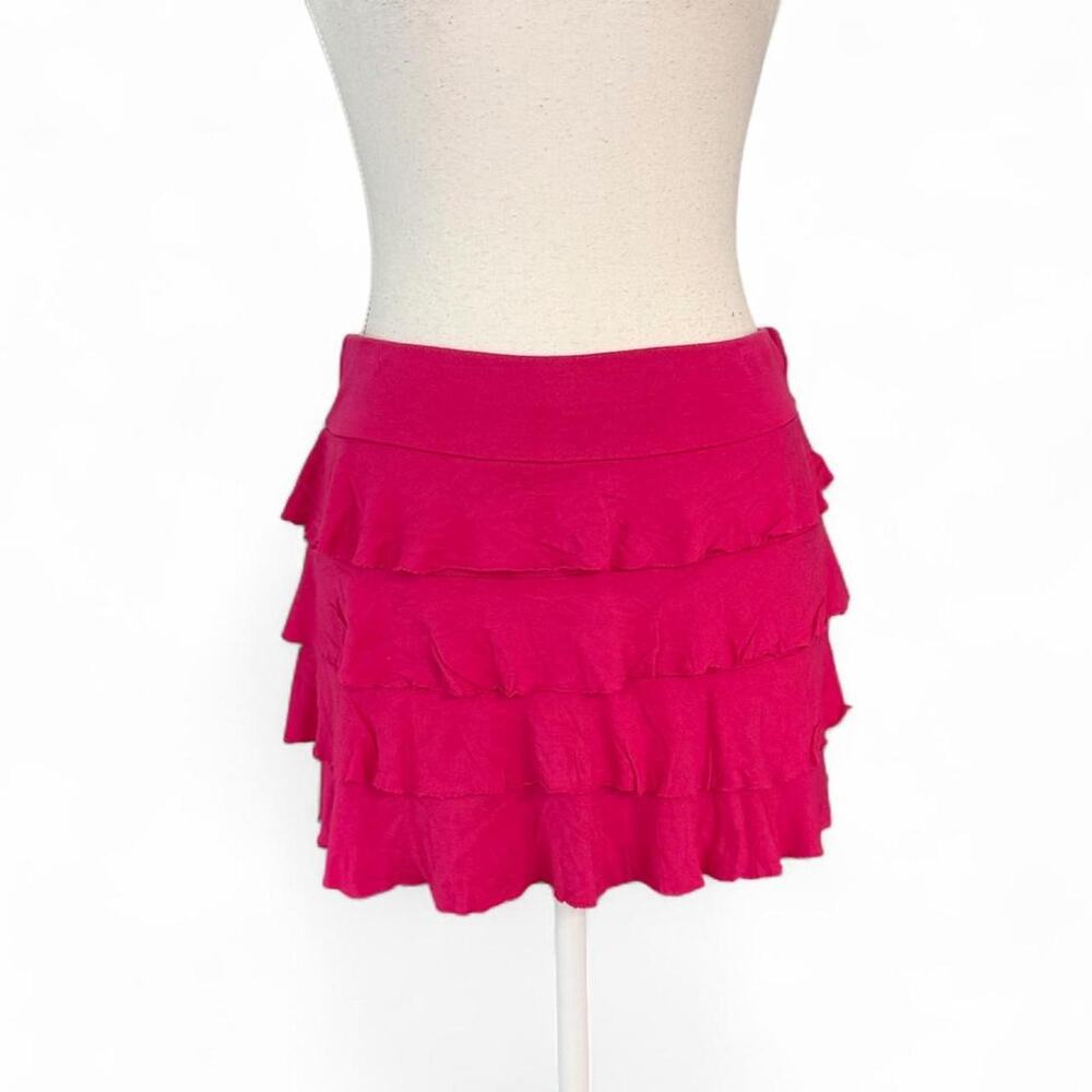 Pink Ruffle low rise Mini Skirt Bershka size small